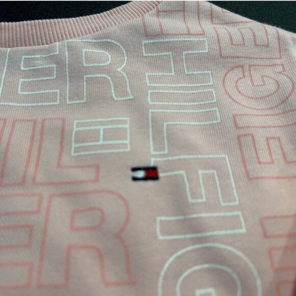 Tommy Hilfiger Logo Crewneck Sweatshirt, Pink, Toddler Girl 2T - Picture 2 of 6